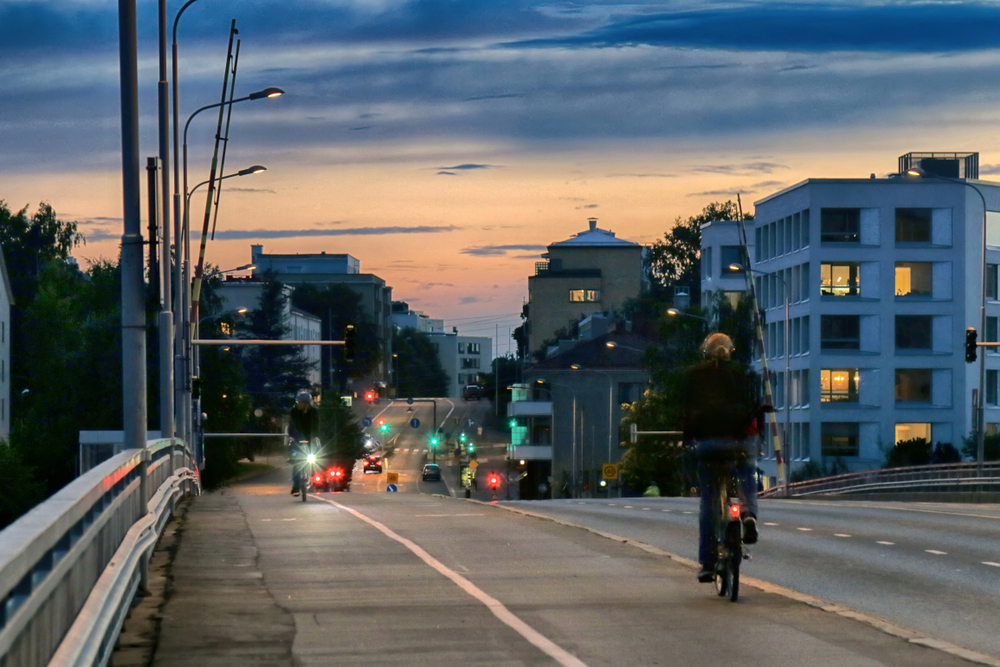 night bike ride in Helsinki 